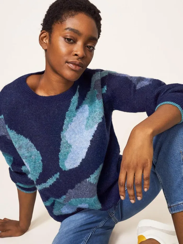 White Stuff KNITWEAR ABSTRACT KOI JUMPER Navy Multi 8211 Women White Stuff KNITWEAR ABSTRACT KOI JUMPER Navy Multi 8211 Women