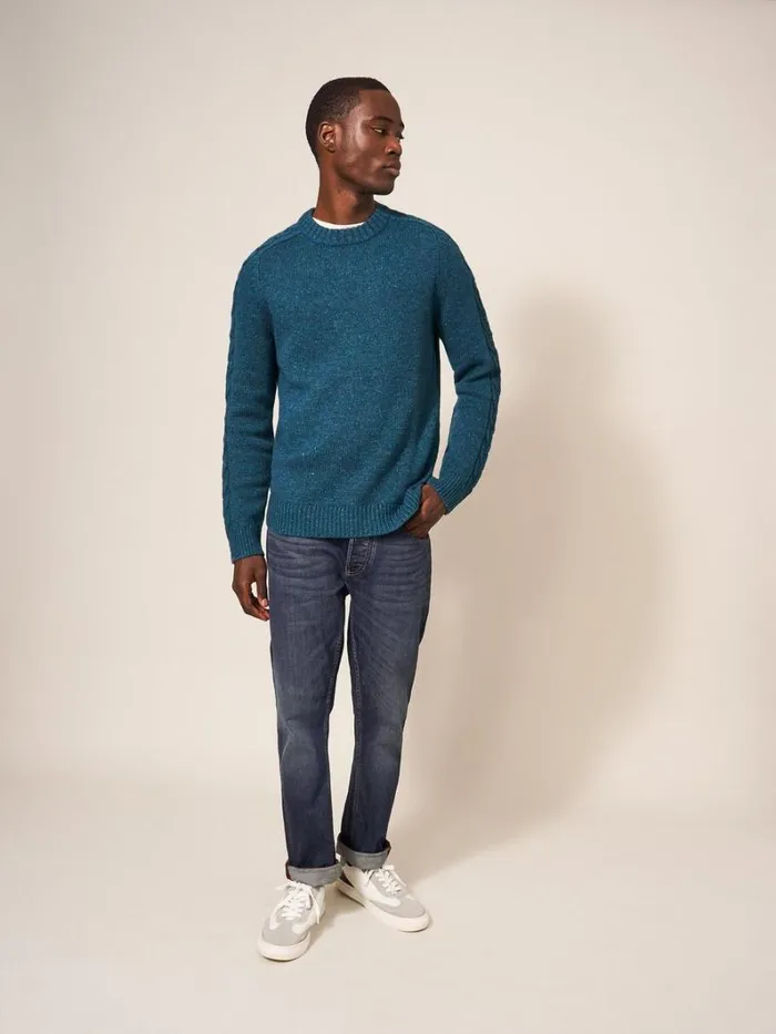 White Stuff KNITWEAR Arundel Crew Dk Teal 8211 Men