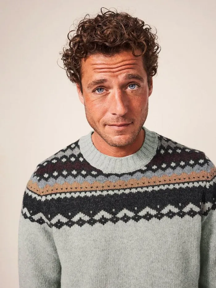 White Stuff KNITWEAR Arundel Fairisle Crew Natural Multi 8211 Men White Stuff KNITWEAR Arundel Fairisle Crew Natural Multi 8211 Men