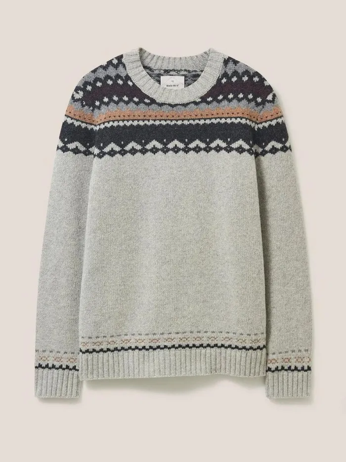 White Stuff KNITWEAR Arundel Fairisle Crew Natural Multi 8211 Men White Stuff KNITWEAR Arundel Fairisle Crew Natural Multi 8211 Men