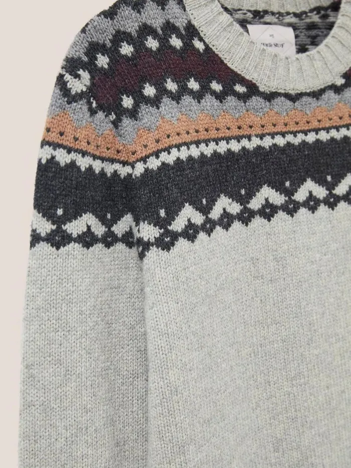White Stuff KNITWEAR Arundel Fairisle Crew Natural Multi 8211 Men White Stuff KNITWEAR Arundel Fairisle Crew Natural Multi 8211 Men