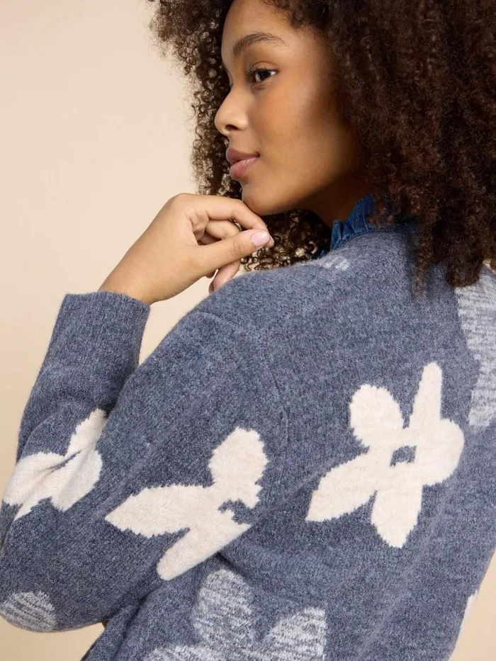 White Stuff KNITWEAR BLOSSOM LONGLINE CARDIGAN Blue Multi 8211 Women White Stuff KNITWEAR BLOSSOM LONGLINE CARDIGAN Blue Multi 8211 Women