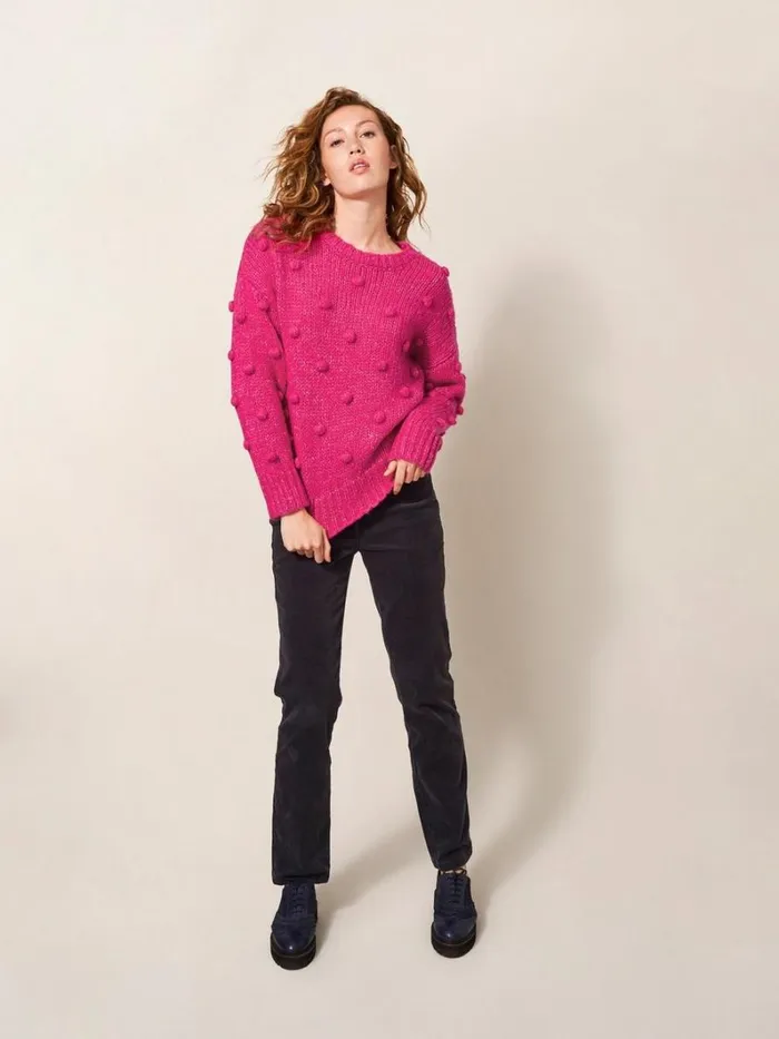 White Stuff KNITWEAR BOBBLE JUMPER Bright Pink 8211 Women