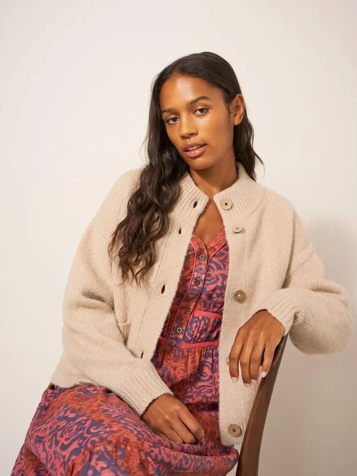 White Stuff KNITWEAR BONNIE CARDI Dark Natural 8211 Women White Stuff KNITWEAR BONNIE CARDI Dark Natural 8211 Women