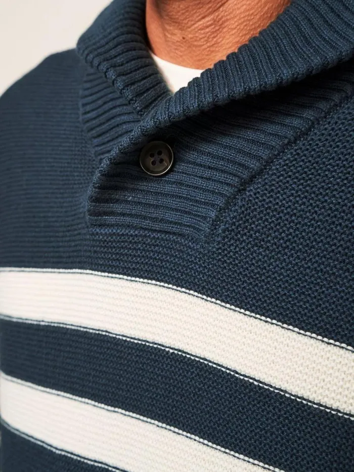 White Stuff KNITWEAR Breton Shawl Collar Jumper Dk Teal 8211 Men White Stuff KNITWEAR Breton Shawl Collar Jumper Dk Teal 8211 Men