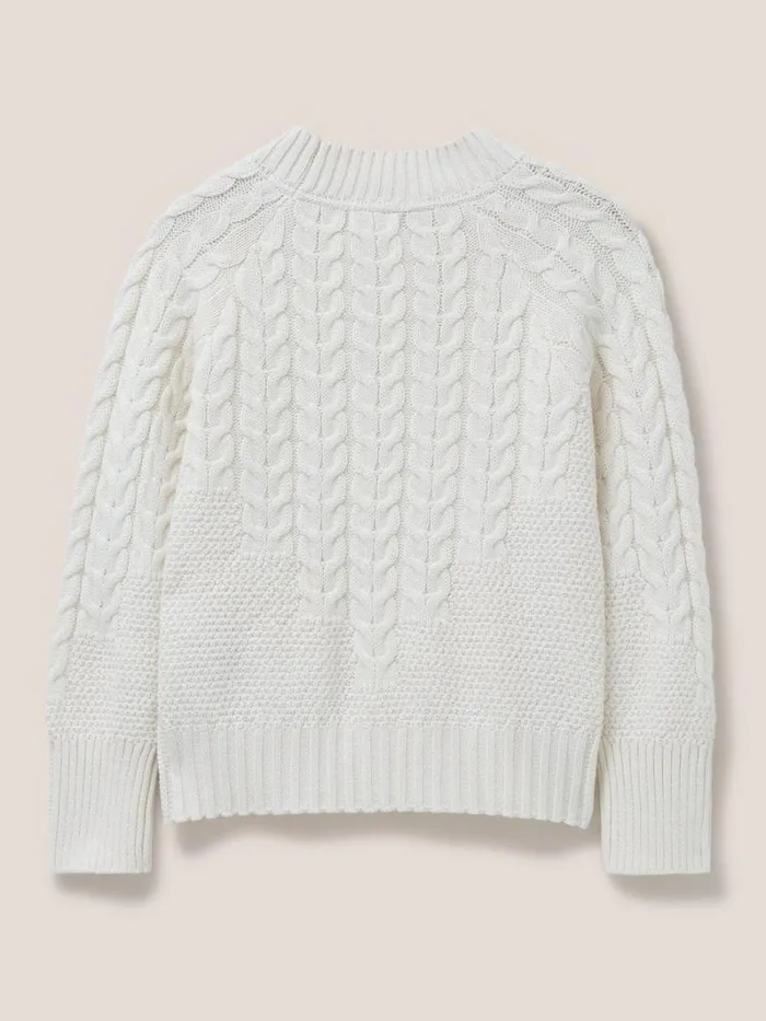 White Stuff KNITWEAR CABLE YOKE JUMPER Pale Ivory 8211 Women White Stuff KNITWEAR CABLE YOKE JUMPER Pale Ivory 8211 Women