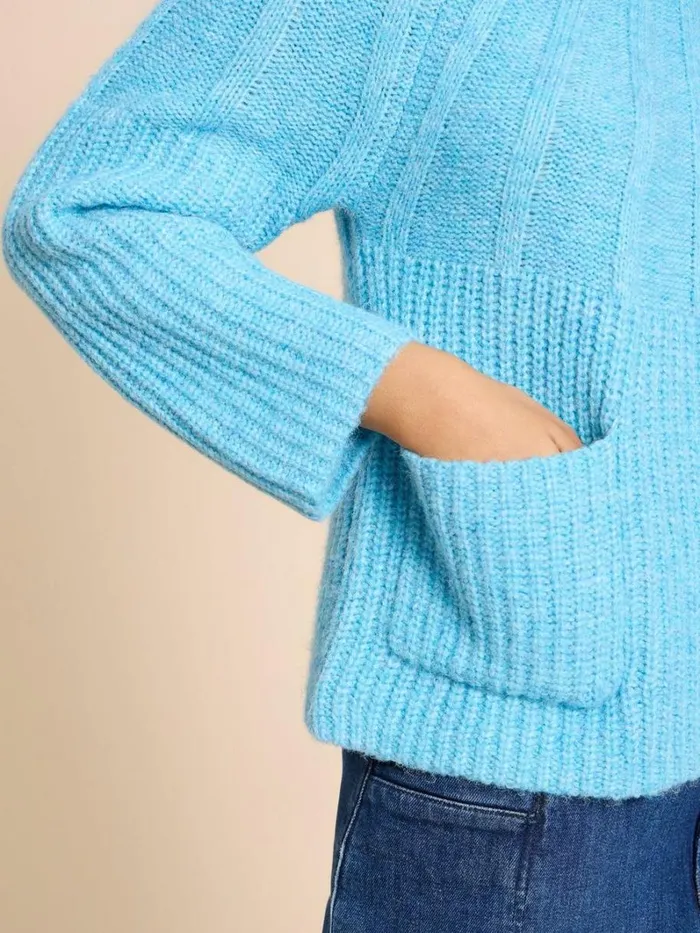White Stuff KNITWEAR CLOVER JUMPER Mid Blue 8211 Women White Stuff KNITWEAR CLOVER JUMPER Mid Blue 8211 Women