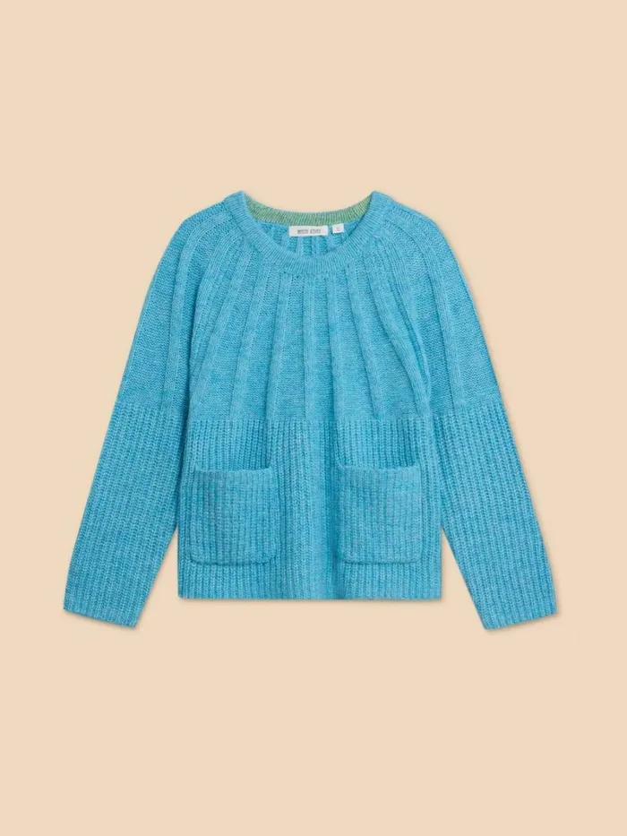 White Stuff KNITWEAR CLOVER JUMPER Mid Blue 8211 Women White Stuff KNITWEAR CLOVER JUMPER Mid Blue 8211 Women