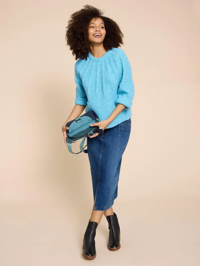 White Stuff KNITWEAR CLOVER JUMPER Mid Blue 8211 Women White Stuff KNITWEAR CLOVER JUMPER Mid Blue 8211 Women