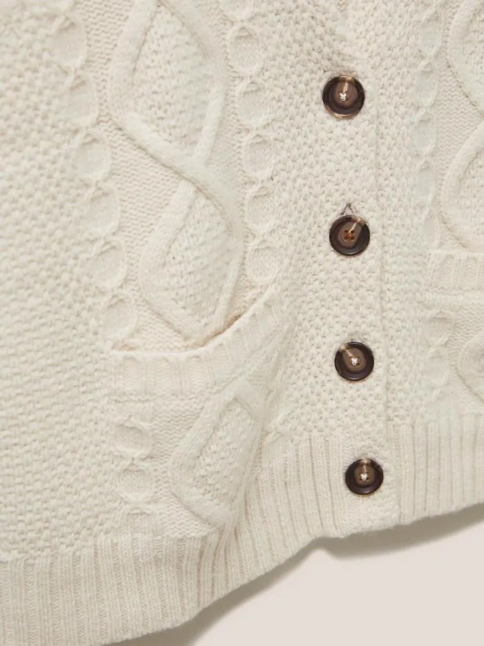 White Stuff KNITWEAR Craftsman Cable Tank Light Natural 8211 Women