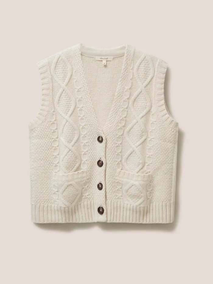 White Stuff KNITWEAR Craftsman Cable Tank Light Natural 8211 Women White Stuff KNITWEAR Craftsman Cable Tank Light Natural 8211 Women