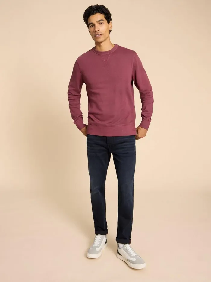 White Stuff KNITWEAR Crew Neck Sweat Mid Plum 8211 Men