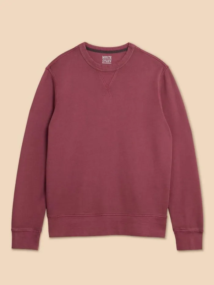 White Stuff KNITWEAR Crew Neck Sweat Mid Plum 8211 Men White Stuff KNITWEAR Crew Neck Sweat Mid Plum 8211 Men