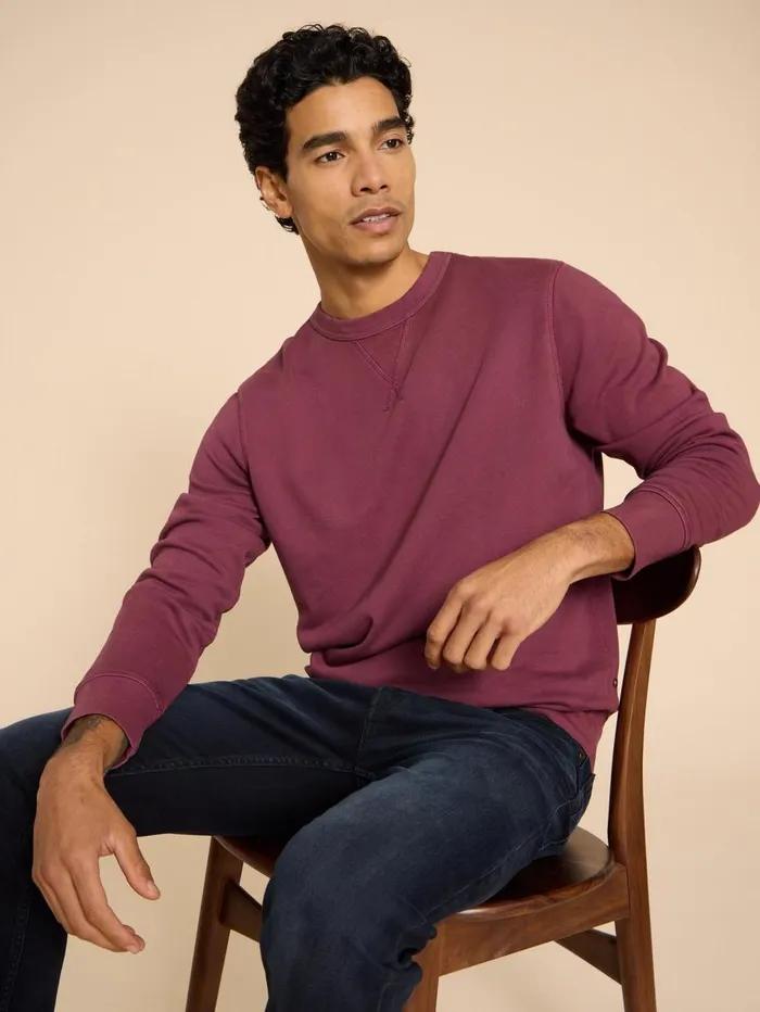 White Stuff KNITWEAR Crew Neck Sweat Mid Plum 8211 Men White Stuff KNITWEAR Crew Neck Sweat Mid Plum 8211 Men