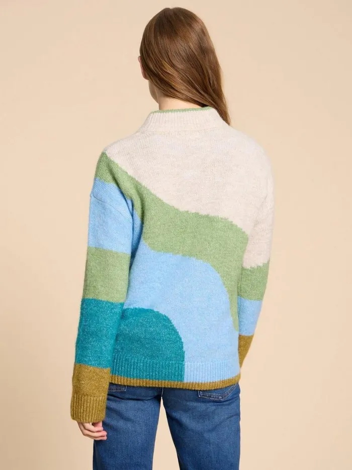 White Stuff KNITWEAR DAISY COLOUR BLOCK JUMPER Green Multi 8211 Women White Stuff KNITWEAR DAISY COLOUR BLOCK JUMPER Green Multi 8211 Women