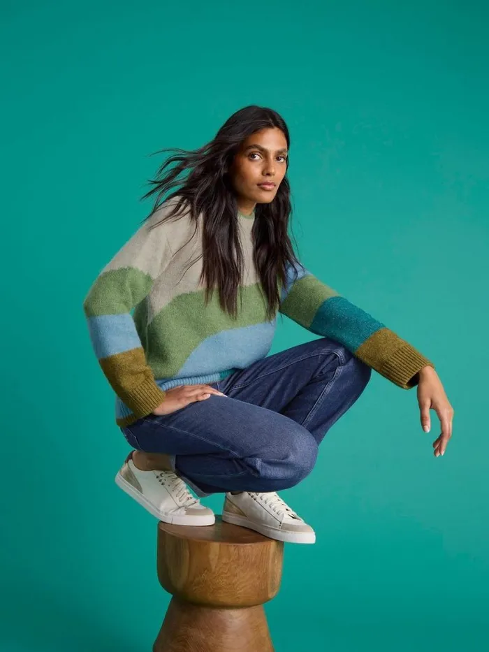 White Stuff KNITWEAR DAISY COLOUR BLOCK JUMPER Green Multi 8211 Women White Stuff KNITWEAR DAISY COLOUR BLOCK JUMPER Green Multi 8211 Women