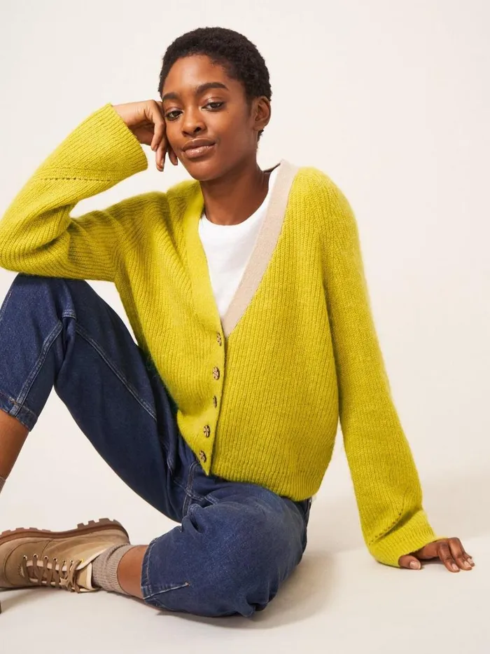 White Stuff KNITWEAR Dehlia Knitted Cardigan Light Chartreuse 8211 Women White Stuff KNITWEAR Dehlia Knitted Cardigan Light Chartreuse 8211 Women
