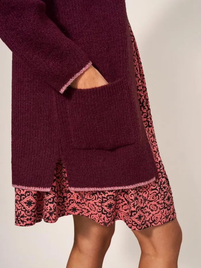 White Stuff KNITWEAR ERICA LONGLINE CARDI Dk Plum 8211 Women White Stuff KNITWEAR ERICA LONGLINE CARDI Dk Plum 8211 Women