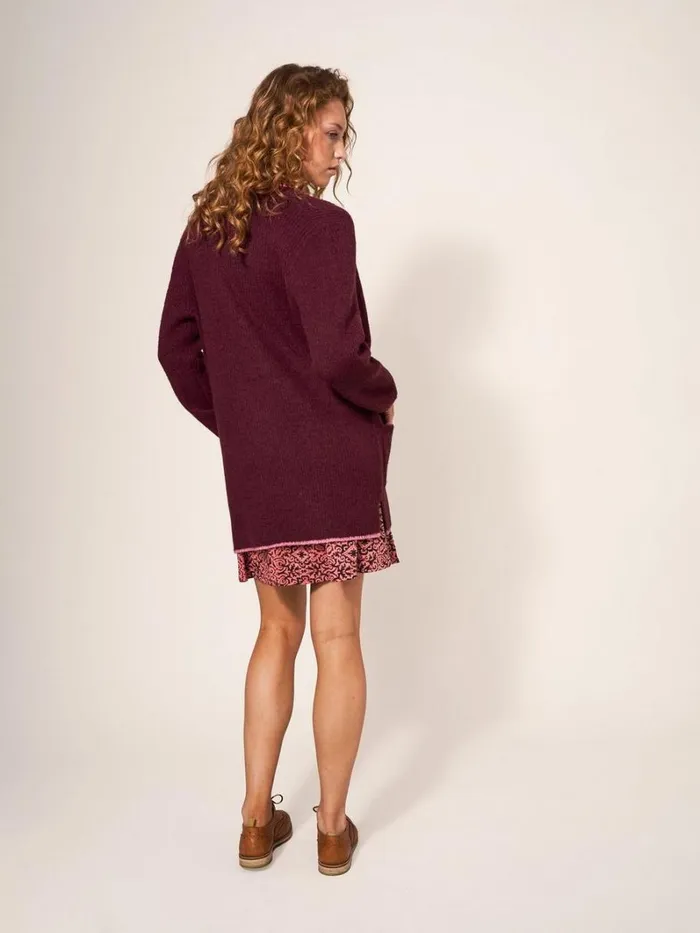 White Stuff KNITWEAR ERICA LONGLINE CARDI Dk Plum 8211 Women White Stuff KNITWEAR ERICA LONGLINE CARDI Dk Plum 8211 Women