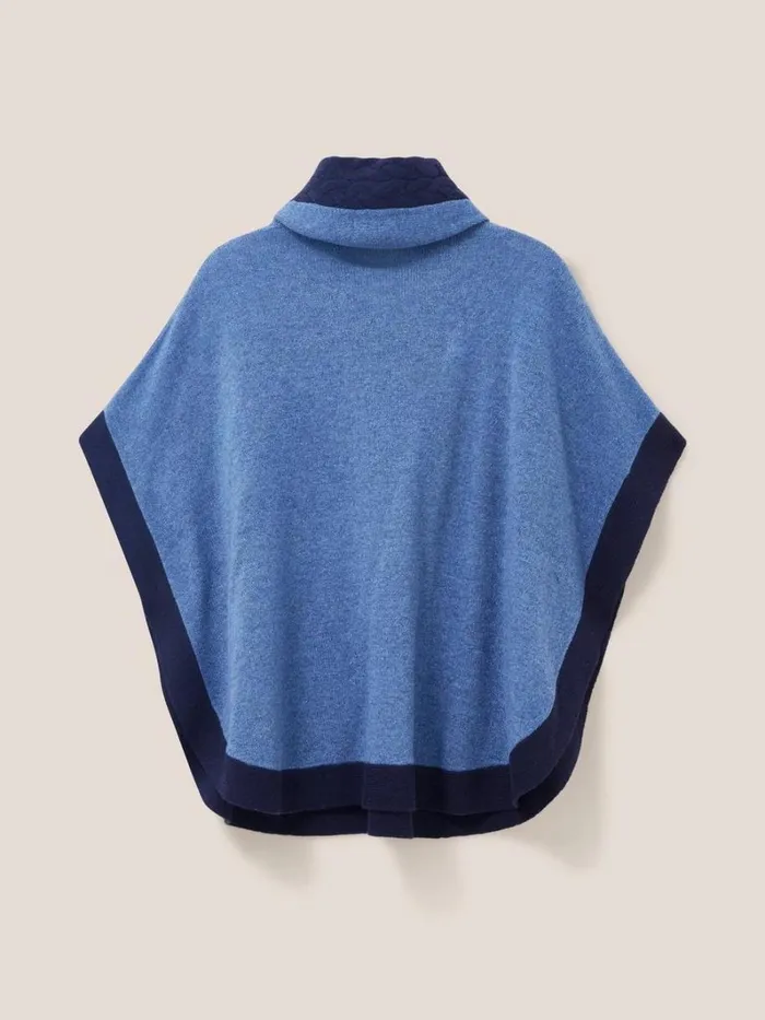 White Stuff KNITWEAR Fern Knitted Casual Poncho Mid Blue 8211 Women White Stuff KNITWEAR Fern Knitted Casual Poncho Mid Blue 8211 Women