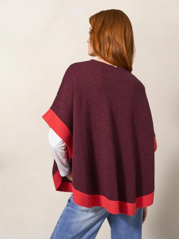 White Stuff KNITWEAR Fern Knitted Casual Poncho Mid Plum 8211 Women White Stuff KNITWEAR Fern Knitted Casual Poncho Mid Plum 8211 Women