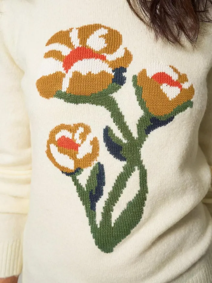 White Stuff KNITWEAR FLORRIE FLORAL JUMPER Pale Ivory 8211 Women White Stuff KNITWEAR FLORRIE FLORAL JUMPER Pale Ivory 8211 Women