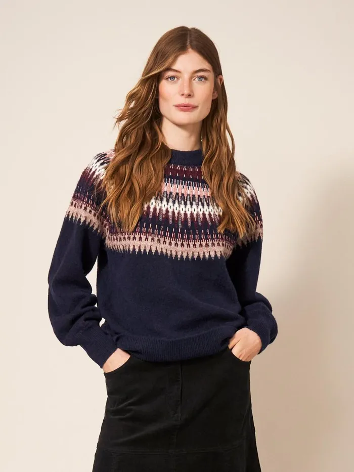 White Stuff KNITWEAR FRANKIE FAIRISLE JUMPER Dark Navy 8211 Women White Stuff KNITWEAR FRANKIE FAIRISLE JUMPER Dark Navy 8211 Women