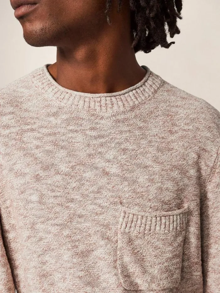 White Stuff KNITWEAR Grainger Pocket Crew Mid Brown 8211 Men White Stuff KNITWEAR Grainger Pocket Crew Mid Brown 8211 Men