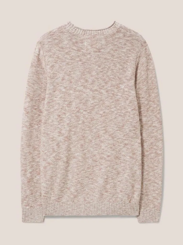 White Stuff KNITWEAR Grainger Pocket Crew Mid Brown 8211 Men White Stuff KNITWEAR Grainger Pocket Crew Mid Brown 8211 Men