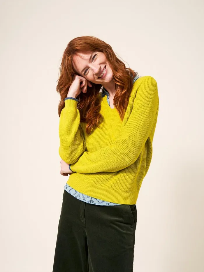 White Stuff KNITWEAR JENNIE RIB JUMPER Mid Chartreuse 8211 Women White Stuff KNITWEAR JENNIE RIB JUMPER Mid Chartreuse 8211 Women