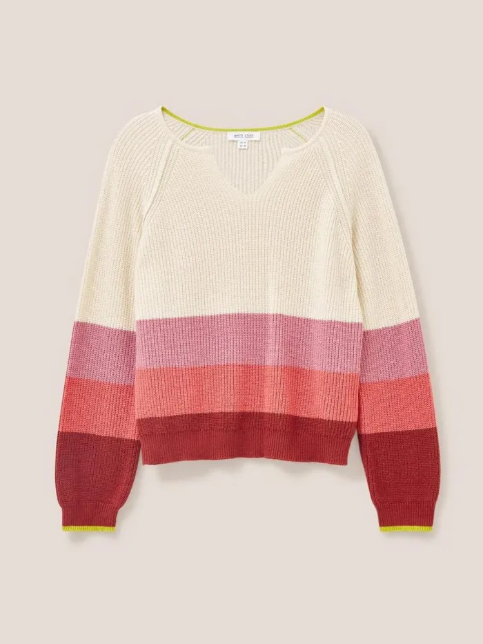 White Stuff KNITWEAR JENNIE RIB JUMPER Pink Multi 8211 Women White Stuff KNITWEAR JENNIE RIB JUMPER Pink Multi 8211 Women