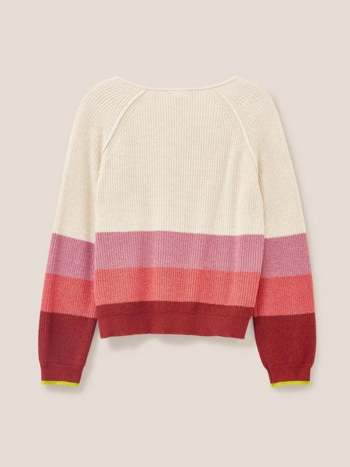White Stuff KNITWEAR JENNIE RIB JUMPER Pink Multi 8211 Women White Stuff KNITWEAR JENNIE RIB JUMPER Pink Multi 8211 Women