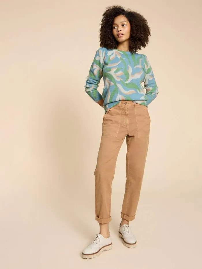 White Stuff KNITWEAR Julie Printed Jumper Blue Multi 8211 Women