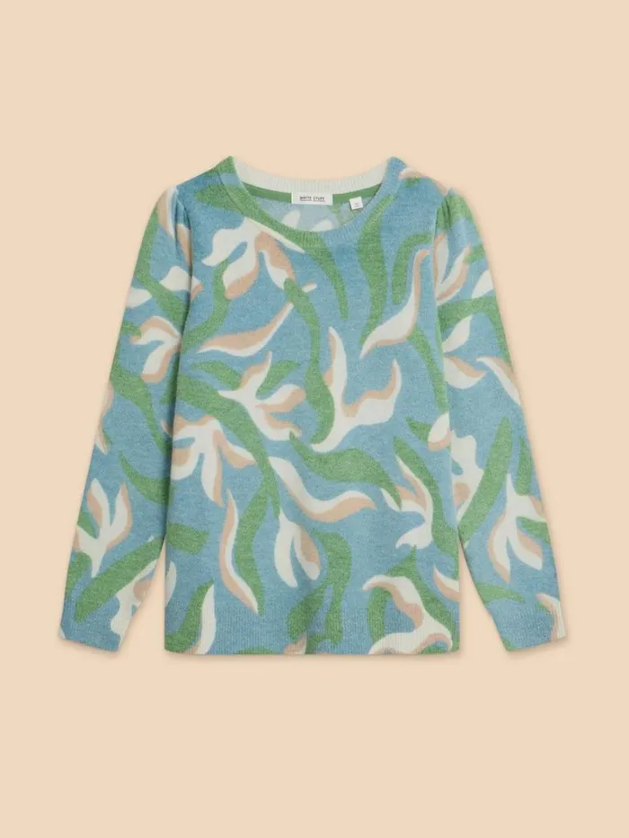 White Stuff KNITWEAR Julie Printed Jumper Blue Multi 8211 Women White Stuff KNITWEAR Julie Printed Jumper Blue Multi 8211 Women
