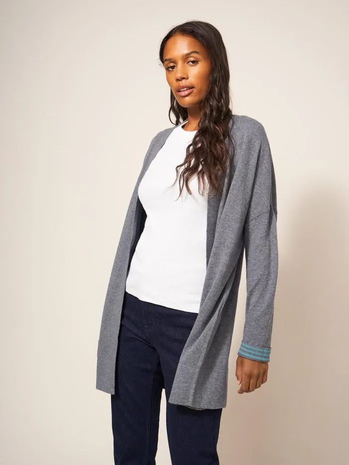 White Stuff KNITWEAR LAURA LONGLINE CARDI Grey Marl 8211 Women White Stuff KNITWEAR LAURA LONGLINE CARDI Grey Marl 8211 Women