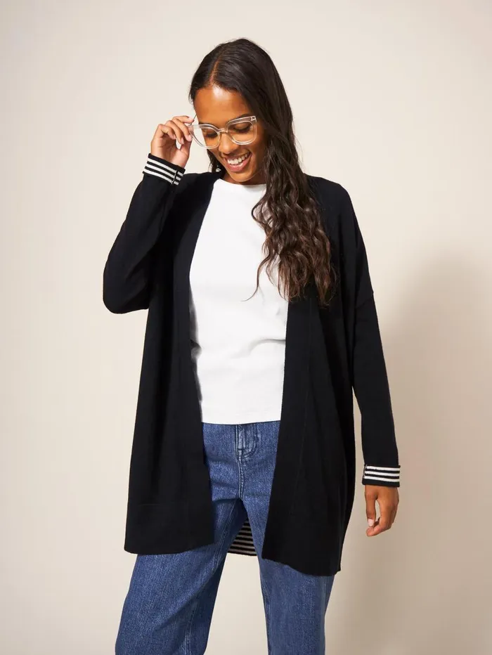 White Stuff KNITWEAR LAURA LONGLINE CARDI Pure Black 8211 Women White Stuff KNITWEAR LAURA LONGLINE CARDI Pure Black 8211 Women
