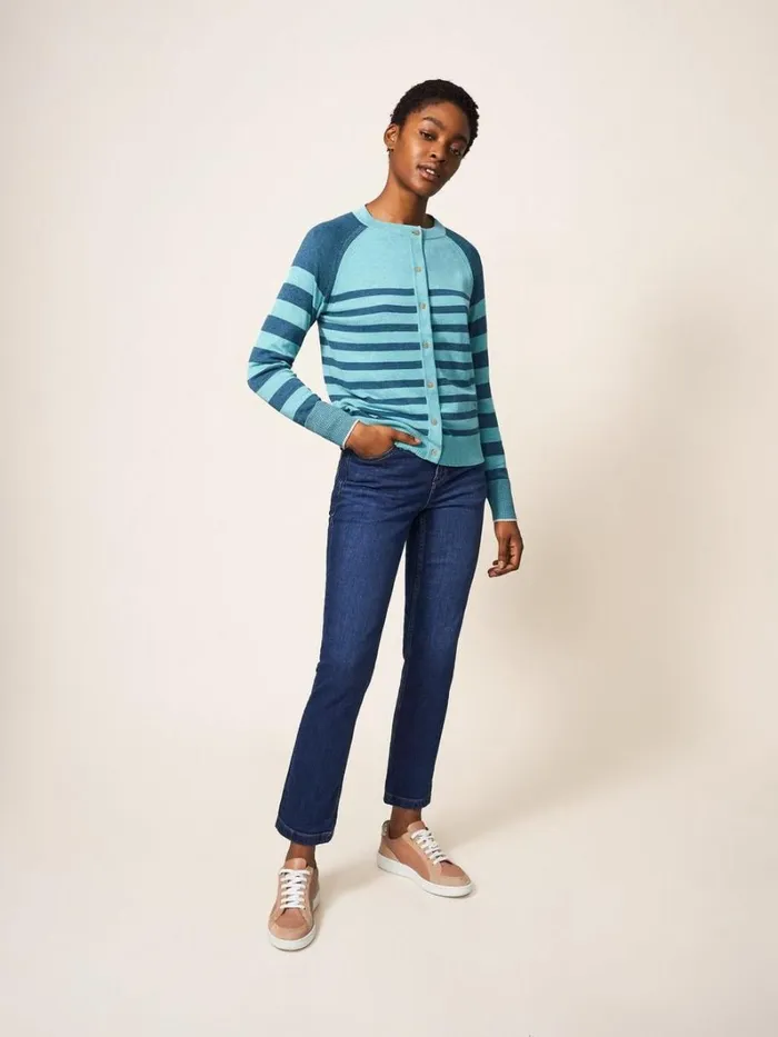 White Stuff KNITWEAR LULU CARDI Blue Multi 8211 Women