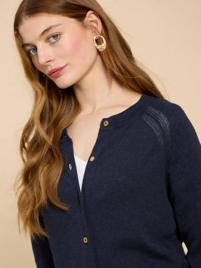 White Stuff KNITWEAR Lulu Crew Neck Cardigan Dark Navy 8211 Women White Stuff KNITWEAR Lulu Crew Neck Cardigan Dark Navy 8211 Women