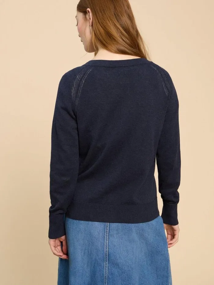 White Stuff KNITWEAR Lulu Crew Neck Cardigan Dark Navy 8211 Women White Stuff KNITWEAR Lulu Crew Neck Cardigan Dark Navy 8211 Women