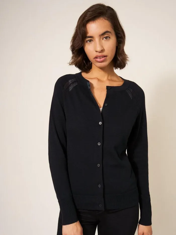 White Stuff KNITWEAR Lulu Knitted Cardi Pure Black 8211 Women White Stuff KNITWEAR Lulu Knitted Cardi Pure Black 8211 Women