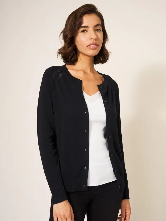 White Stuff KNITWEAR Lulu Knitted Cardi Pure Black 8211 Women White Stuff KNITWEAR Lulu Knitted Cardi Pure Black 8211 Women
