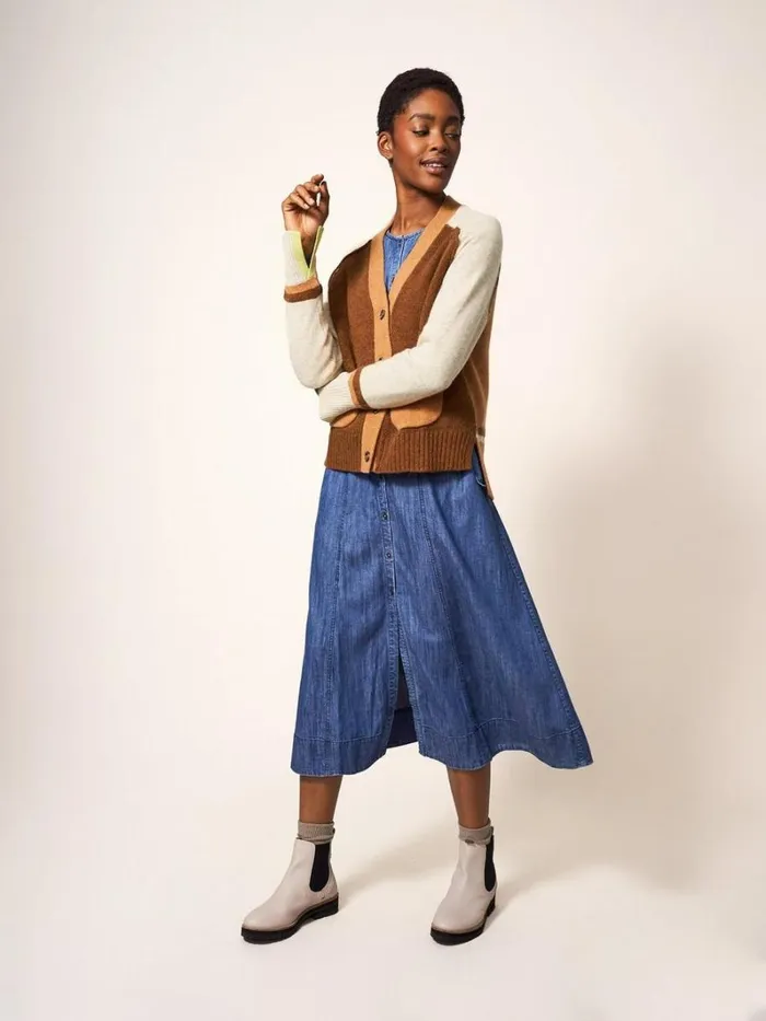 White Stuff KNITWEAR MARINA CARDI Brown Multi 8211 Women