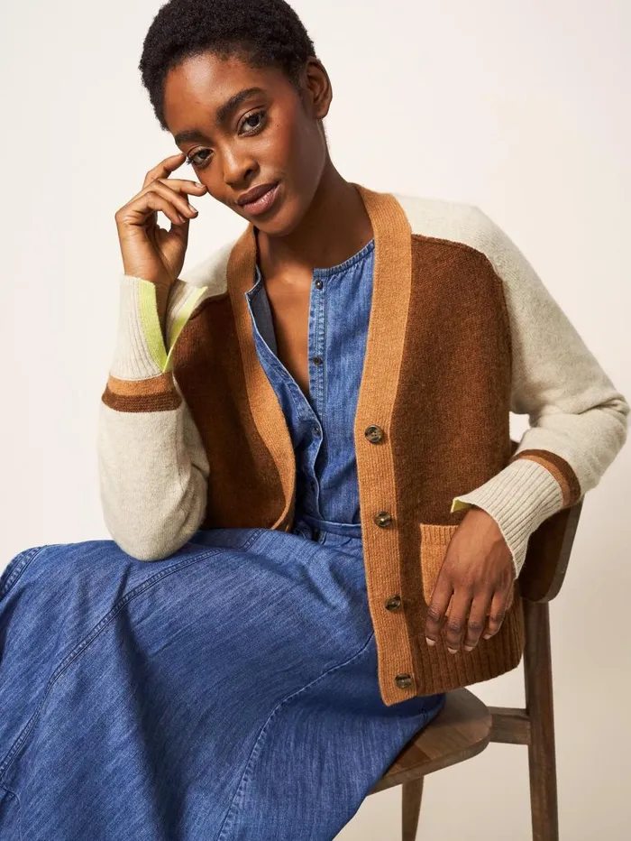 White Stuff KNITWEAR MARINA CARDI Brown Multi 8211 Women White Stuff KNITWEAR MARINA CARDI Brown Multi 8211 Women