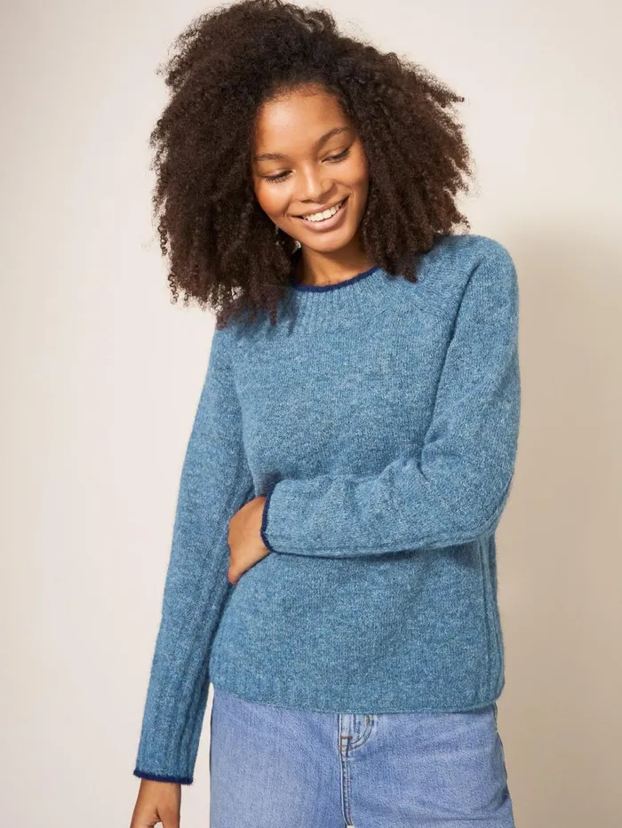 White Stuff KNITWEAR MEDWAY JUMPER Mid Blue 8211 Women White Stuff KNITWEAR MEDWAY JUMPER Mid Blue 8211 Women