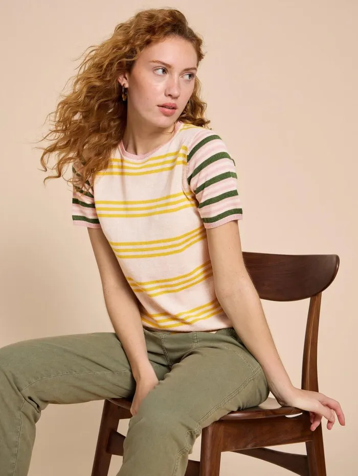 White Stuff KNITWEAR MERINO WOOL CREW TEE JUMPER Natural Multi 8211 Women White Stuff KNITWEAR MERINO WOOL CREW TEE JUMPER Natural Multi 8211 Women