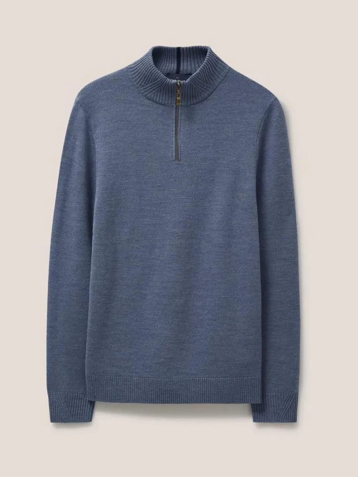 White Stuff KNITWEAR Newport Merino Funnel Chambray Blue 8211 Men White Stuff KNITWEAR Newport Merino Funnel Chambray Blue 8211 Men