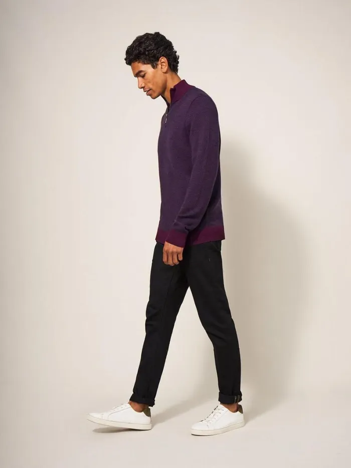 White Stuff KNITWEAR Newport Merino Jacquard Funnel Mid Plum 8211 Men White Stuff KNITWEAR Newport Merino Jacquard Funnel Mid Plum 8211 Men