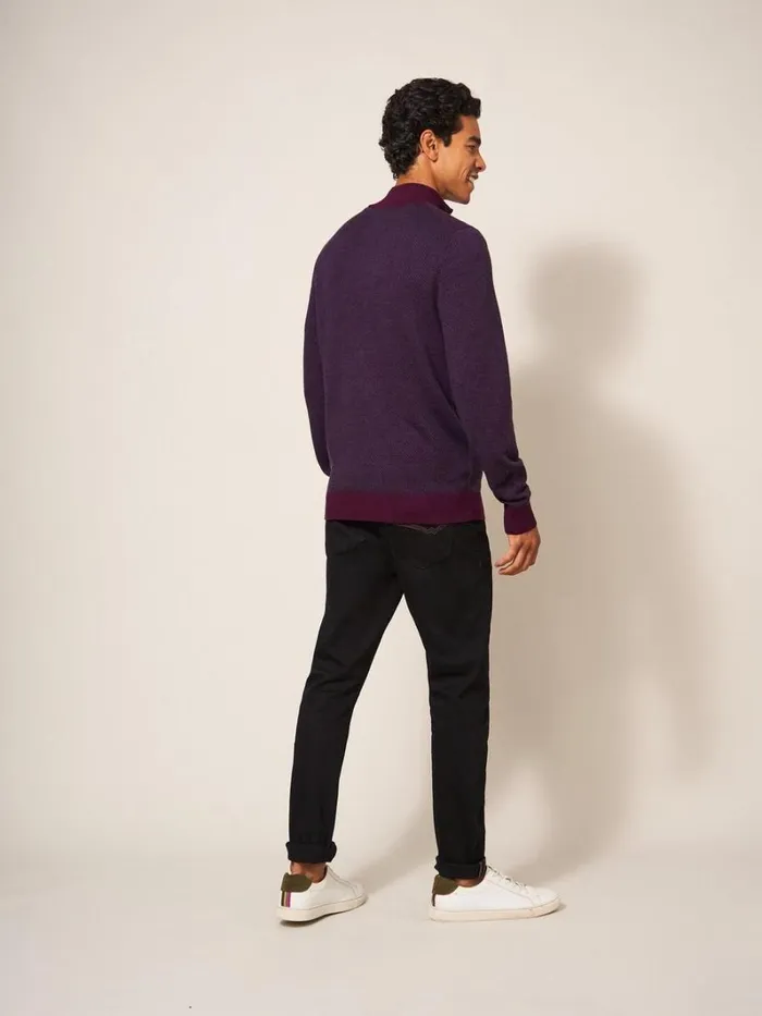 White Stuff KNITWEAR Newport Merino Jacquard Funnel Mid Plum 8211 Men White Stuff KNITWEAR Newport Merino Jacquard Funnel Mid Plum 8211 Men