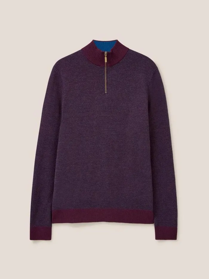 White Stuff KNITWEAR Newport Merino Jacquard Funnel Mid Plum 8211 Men White Stuff KNITWEAR Newport Merino Jacquard Funnel Mid Plum 8211 Men