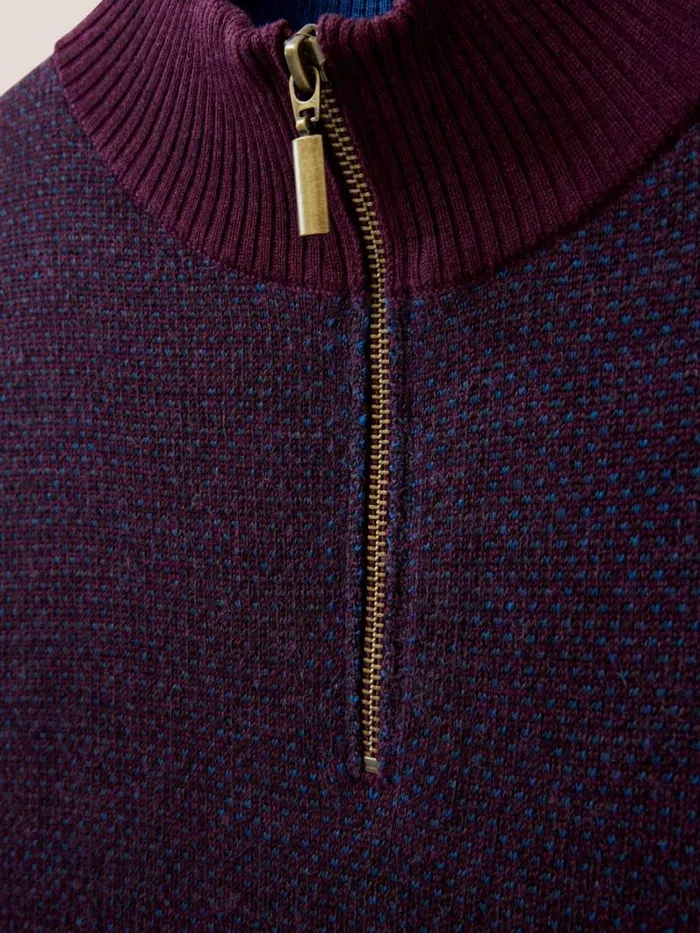 White Stuff KNITWEAR Newport Merino Jacquard Funnel Mid Plum 8211 Men White Stuff KNITWEAR Newport Merino Jacquard Funnel Mid Plum 8211 Men